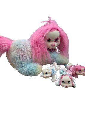 Puppy Surprise Blossom Rainbow Pink Plush Dog 3 Puppies Just Play 2021